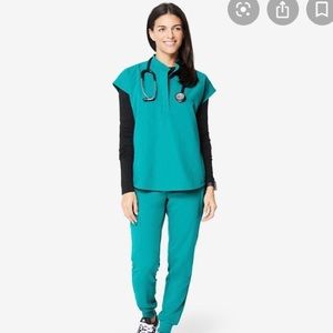 Figs Rafaela Scrub Top Teal